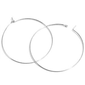 💗 Silver Wire Hoop Lightweight Earrings 1 1/2” NEW